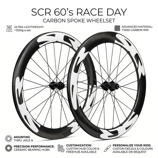 SCR 60mm carbon spoke race day wheelset