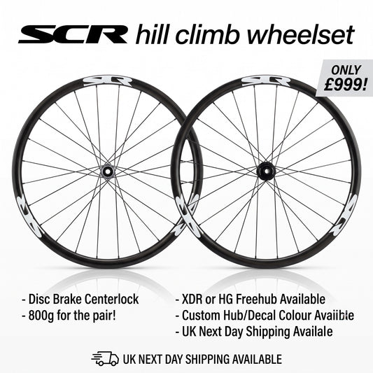 SCR super light disc brake hill climb wheelset 800g!