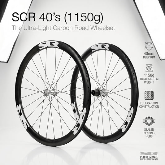 SCR 40mm Carbon disc brake road and cx wheelset